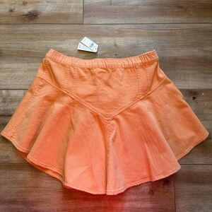 Aerie Orange Denim Mini Skirt